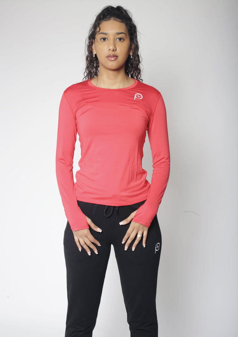 Long Sleeve Active Tee- Red